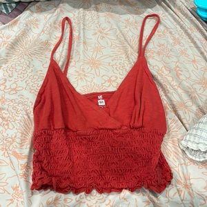 Me to We red ruffle crop top